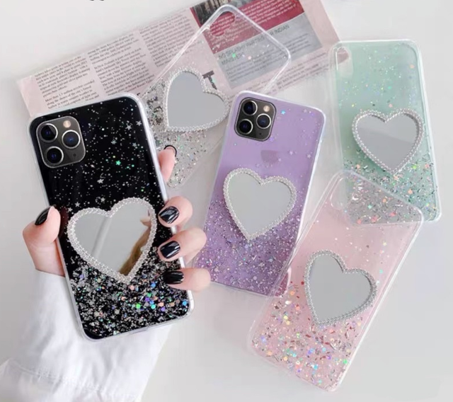 Glitter Case Mirror Love 