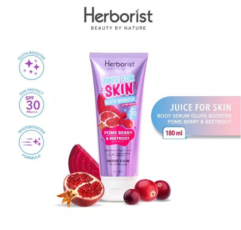 Herborist Juice for Skin Gluta Booster Lotion Serum SPF 30 PA+++ Pome Berry & Beetroot