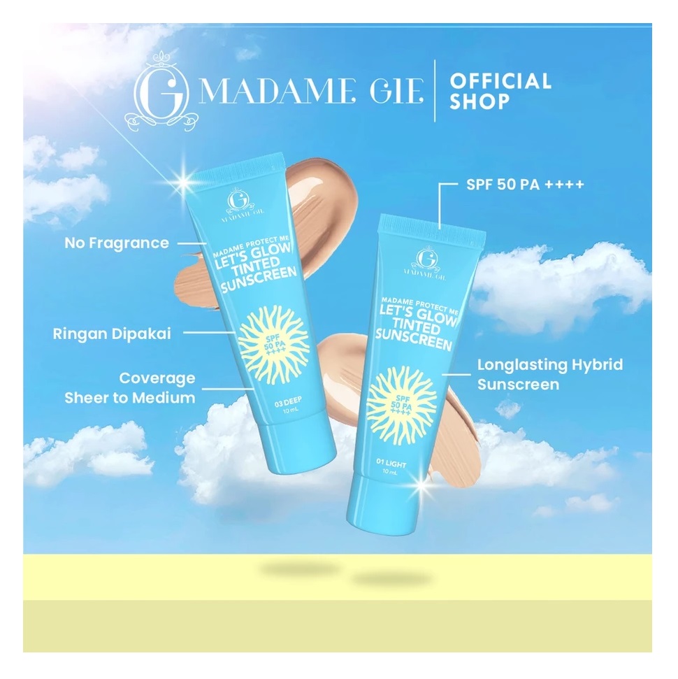 Tjhindatama Mulia Madame Gie Madame Protect Me Let's Glow Tinted Sunscreen SPF 50 PA++++ 01 Light