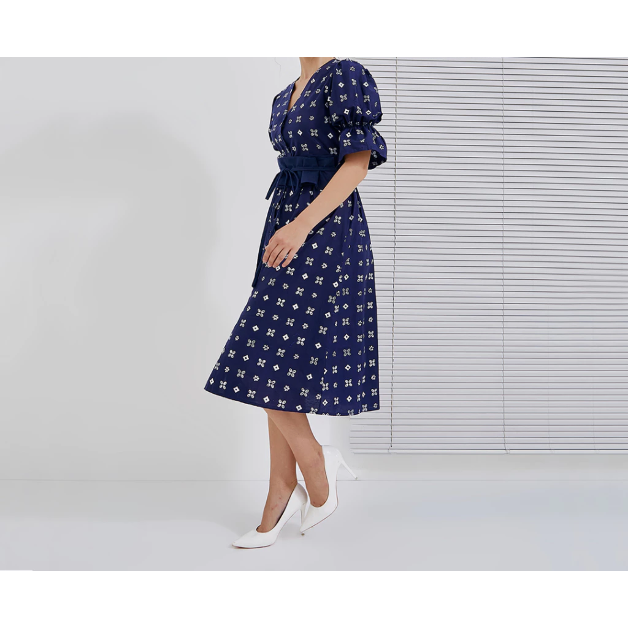 Nayara Nara Dress Batik Katun Kerah V Neck