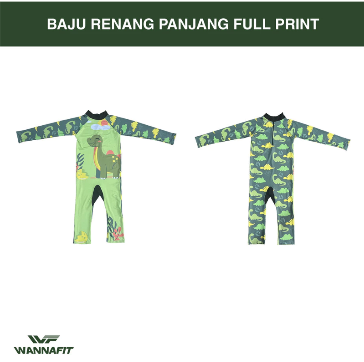  WANNAFIT Baju Renang Panjang Full Print