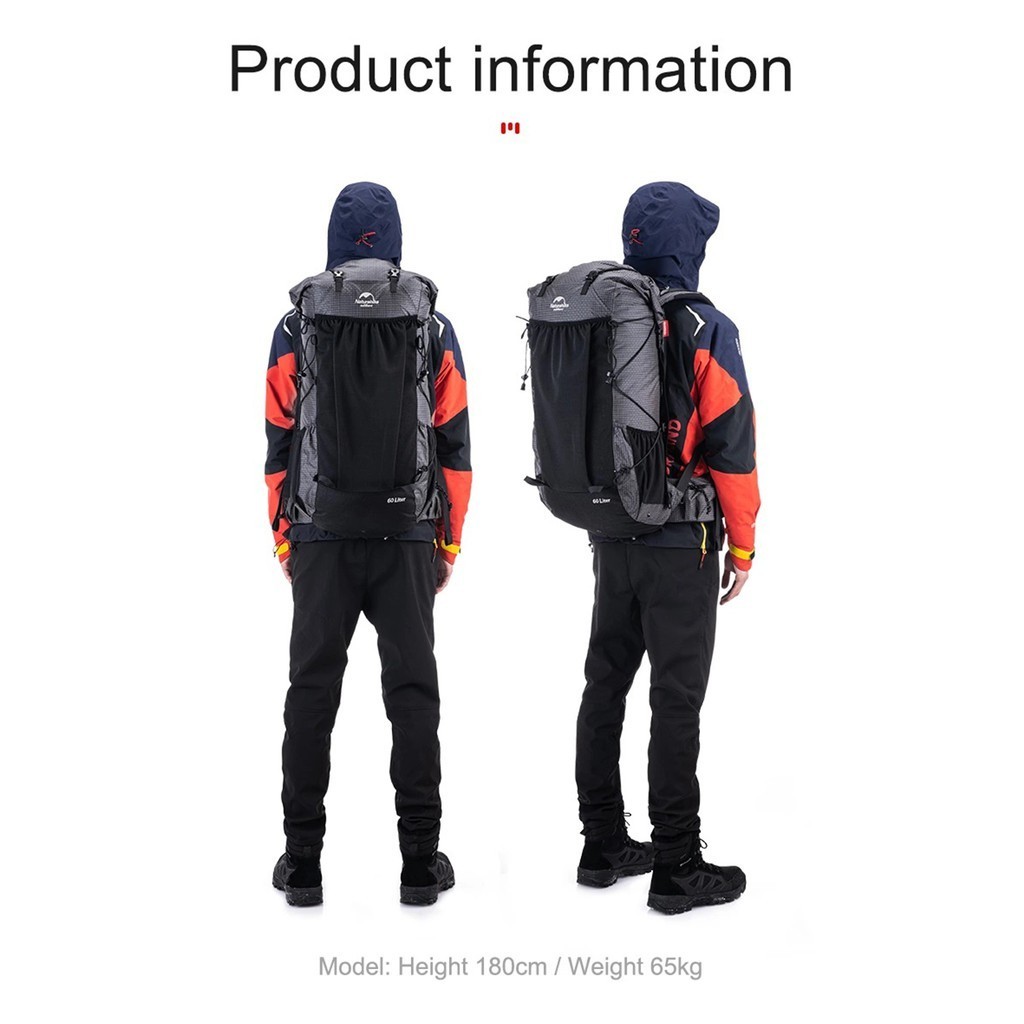 HNR Pesona Indonesia Naturehike Backpack Rock Ultralight 60L+5 NH19BP095
