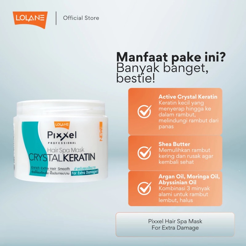 LOLANE Pixxel Hair Spa Mask Crystal Keratin for Extra Damaged 4