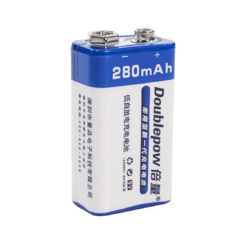 Doublepow Baterai Rechargeable Ni-MH 9V 280mAh 1