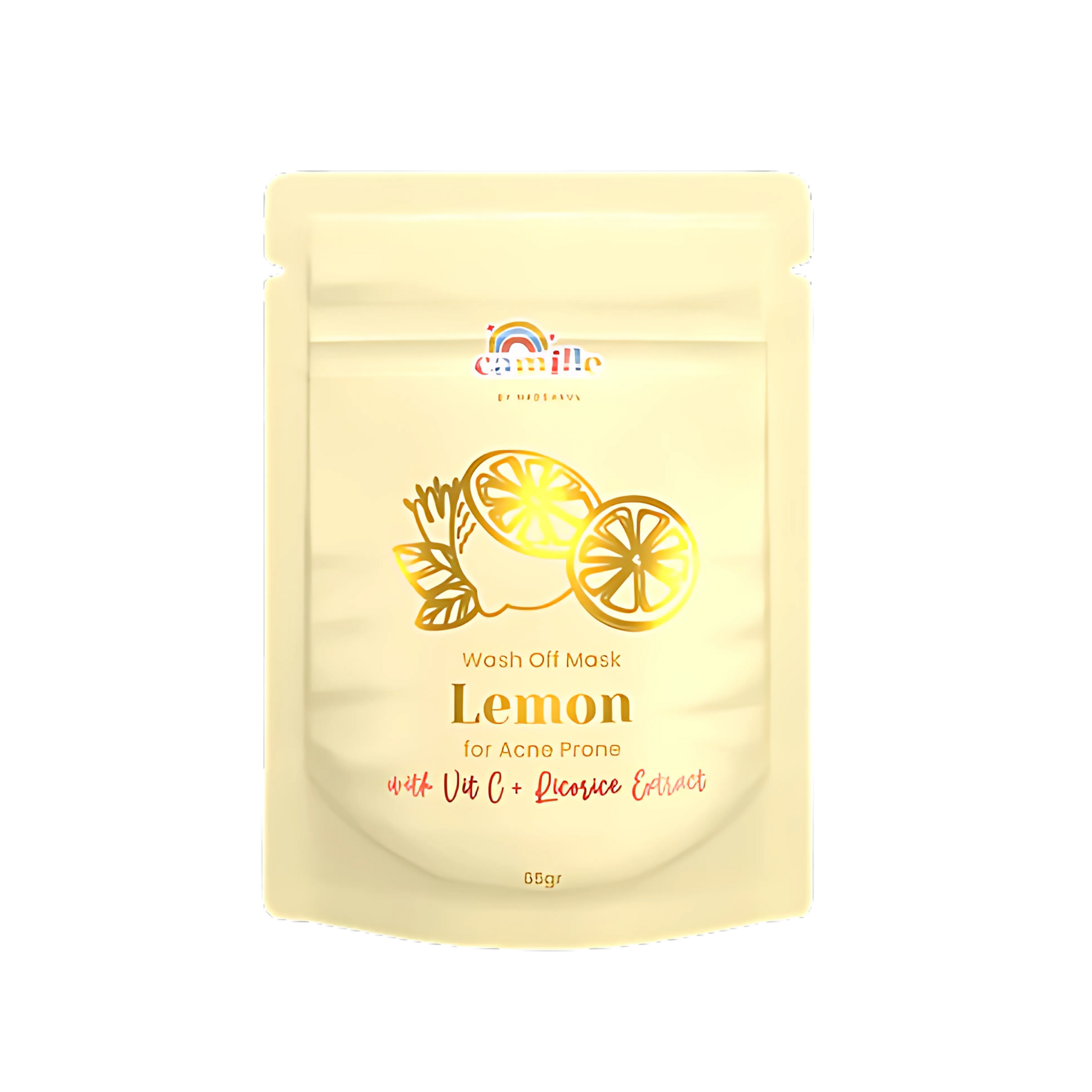 Camille Wash Off Mask Lemon For Acne Care With Licorice Extract + Vit C 1