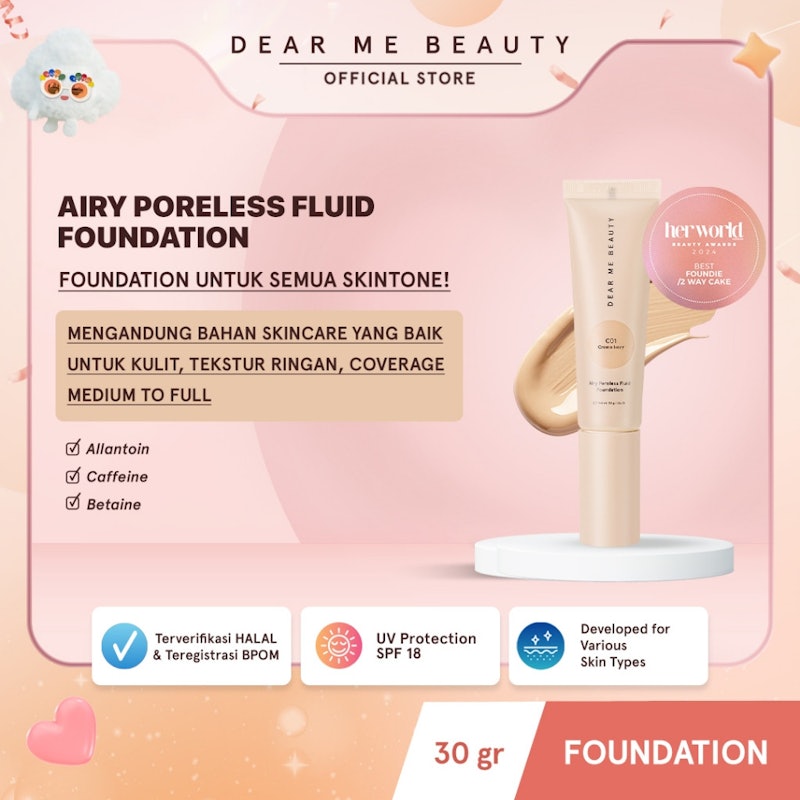 Airy Poreless Fluid Foundation W00 Golden Porcelain 2
