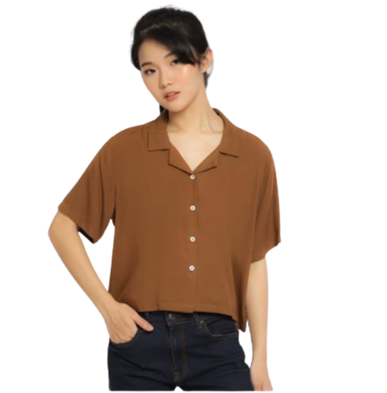 Malibu Shirt Kemeja Crop Top 1