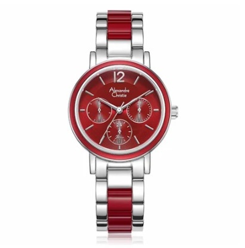 Alexandre Christie Jam Tangan Wanita - Red Silver 1