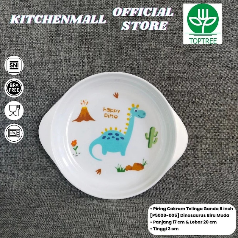 Toptree Piring Makan Anak Melamin 8 Inch 2