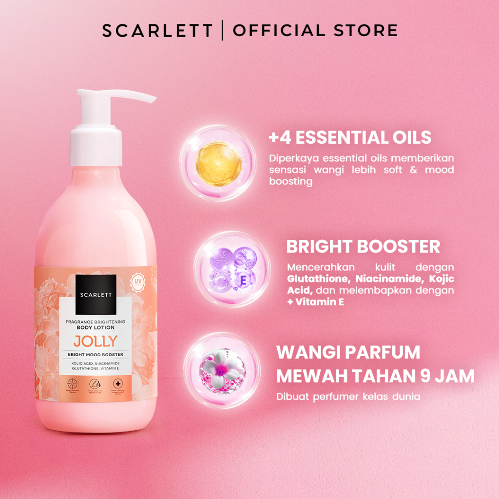 Opto Lingkar Sejahtera Scarlett Whitening Fragrance Brightening Body Lotion Jolly