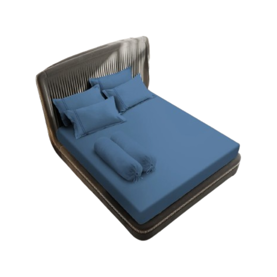 Kintakun Beglance Sprei Set Cotton Embroidery Secret Sapphire 1