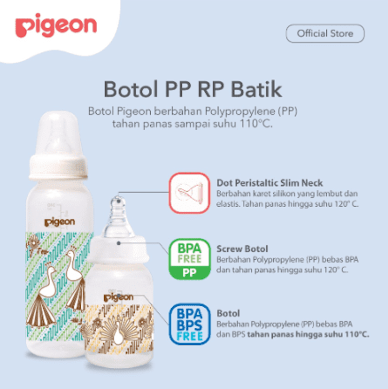 Botol PP RP 240Ml Batik Merak W/ S-Type Nipple 3