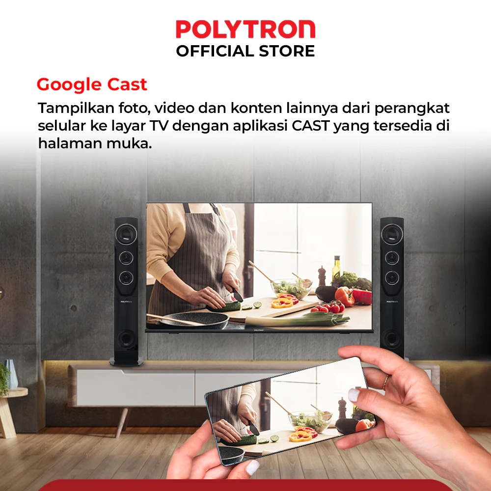 Hartono Istana Teknologi Polytron Smart Cinemax Android TV 43 inch PLD 43TG5055