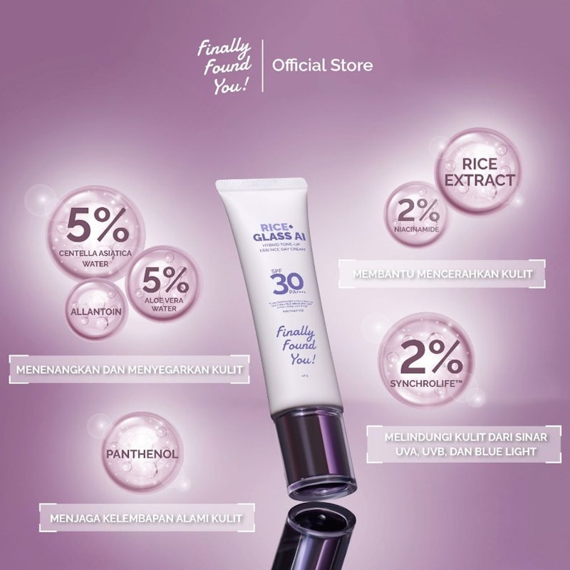 Finally Found You! Rice+ Glass AI Hybrid Tone-Up Essence Day Cream SPF 30 PA++++ 3