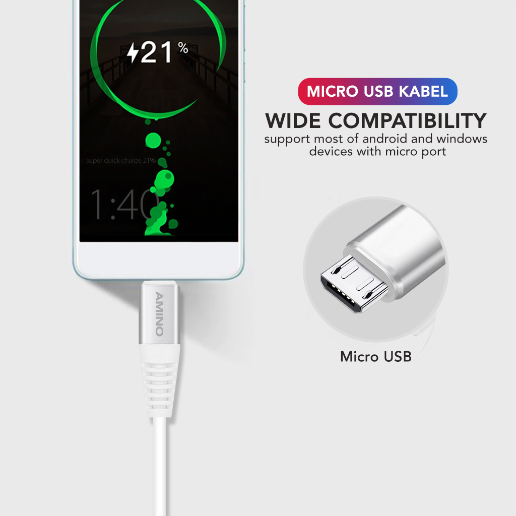 AMINO AMINO 4A Micro USB Fast Charging Cable QC 3.0 