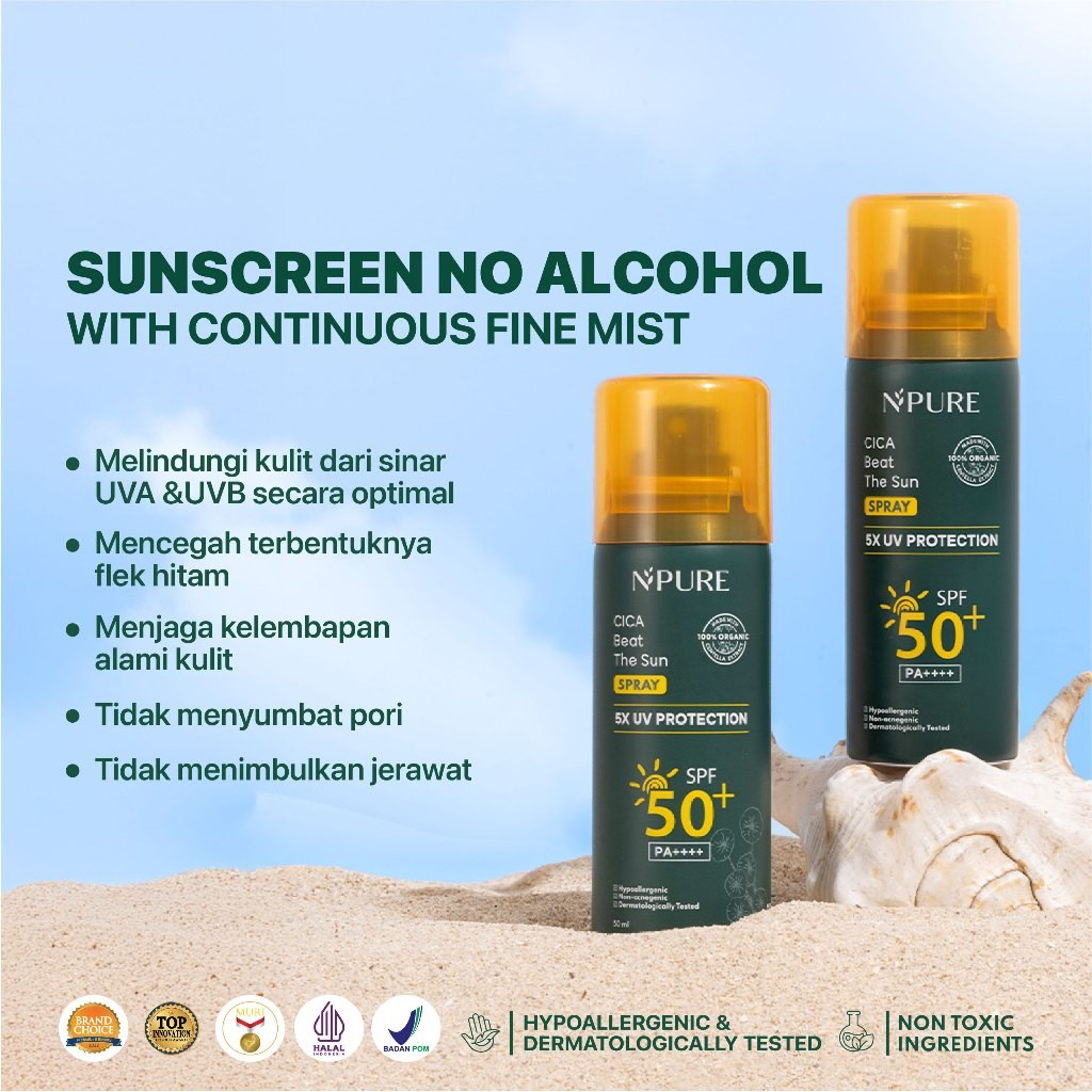 N'PURE Cica Beat The Sun Spray SPF 50+ PA++++