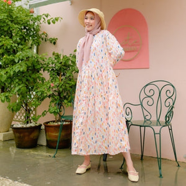 Lucia Peach Print Dress