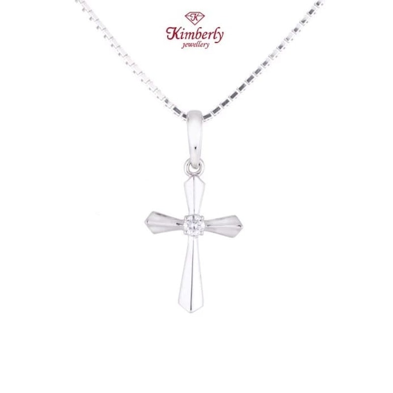 Kimberly Jewellery Liontin Salib Berlian + Kalung Emas 3