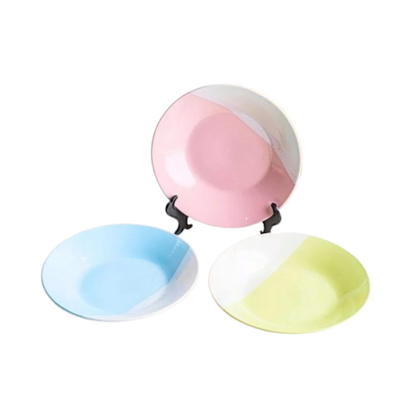 Piring Pelangi 2 Warna Stoneware Keramik 8 Inch 1