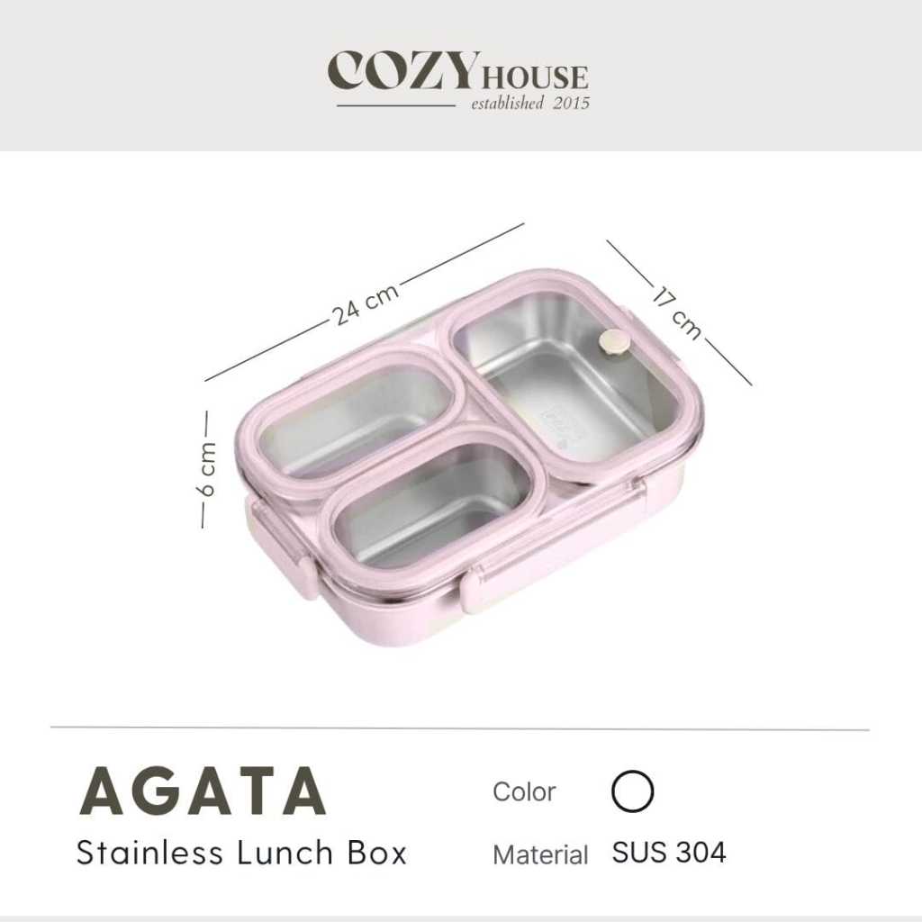  AGATA Stainless Lunch Box 3 Sekat