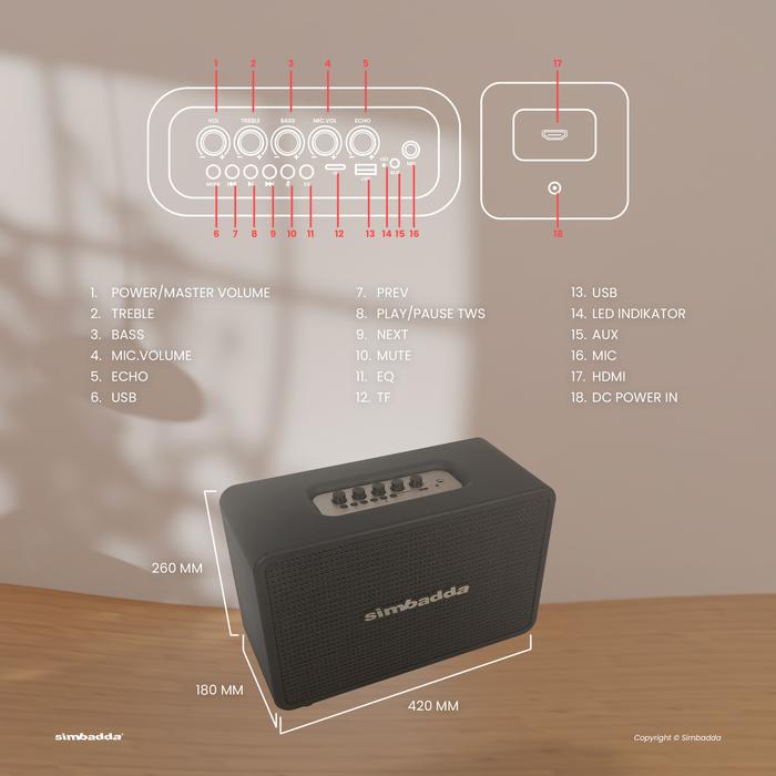 Simbadda Morie Retro Modern Speaker 4
