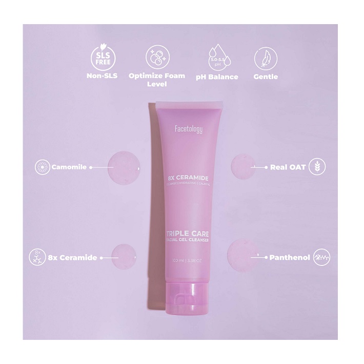 Facetology Innovation Technology Facetology Real Oat Triple Care Facial Gel Cleanser