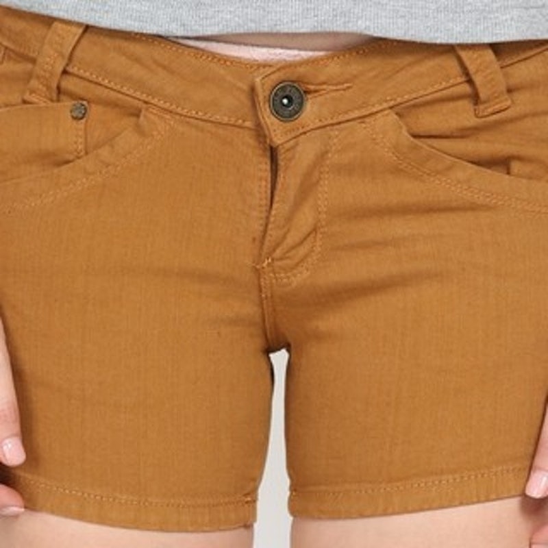 Basic Color Short Pants Denim Brown 4