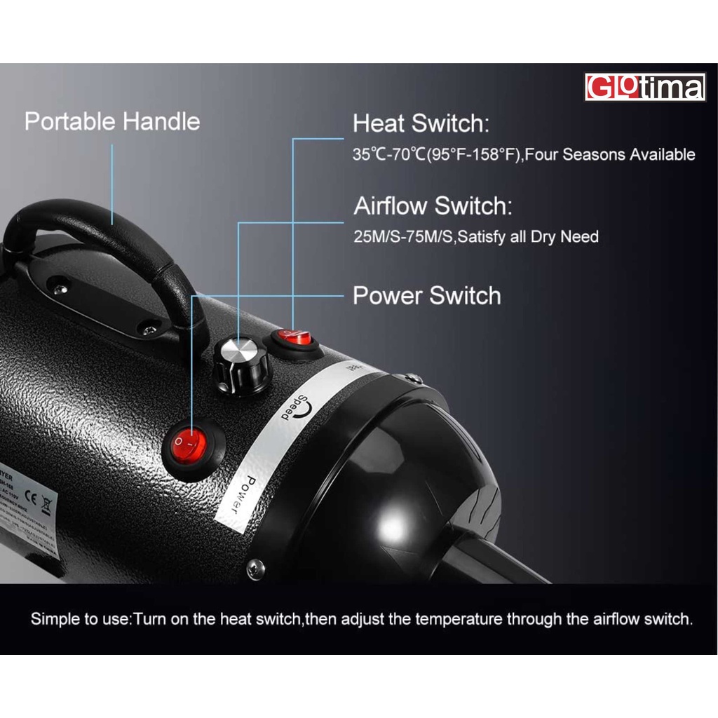 Global Titan Optima Glotima Pet Hair Dryer  GL28 