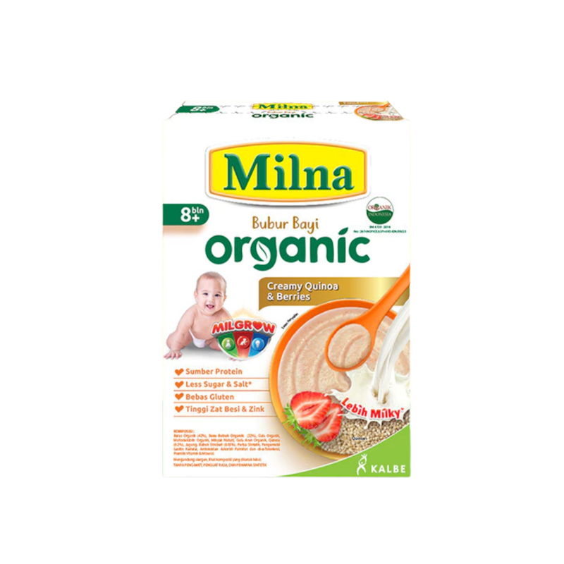 Milna Bubur Bayi Organic Creamy Quinoa & Berries 1