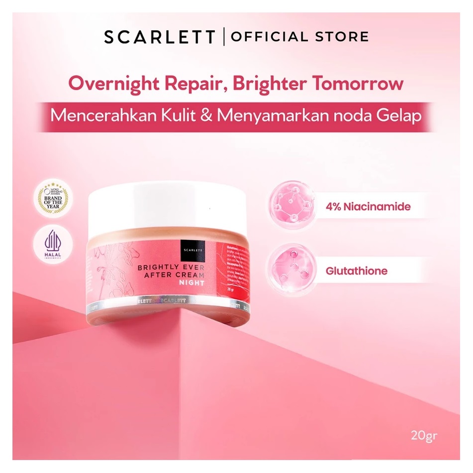 Scarlett Whitening Brightly Ever After Night Cream 