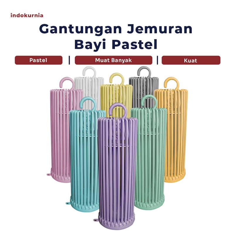 Indokurnia Gantungan Jemuran Bayi Pastel 30 Stik 5
