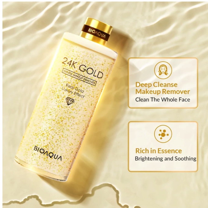 GuangZhou Biosphere Cosmetics BIOAQUA 24K Gold Gentle Makeup Remover Micellar Water