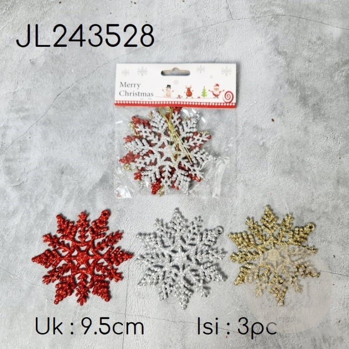 Hiasan Pohon Natal Snowflake Salju Kepingan 