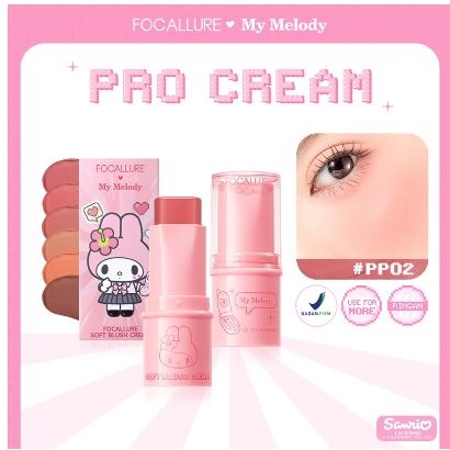 FCL Internasional Indonesia FOCALLURE FOCALLURE X Sanrio Pro Cream Multi-use Blush Stick