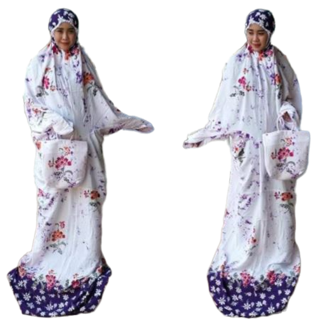 Mukena Batik Cap Hitam Encim Bunga Pekalongan 4