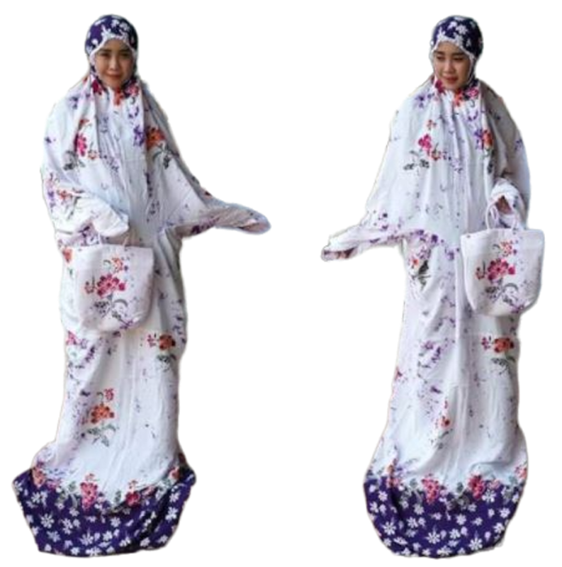 Mukena Batik Cap Hitam Encim Bunga Pekalongan 4