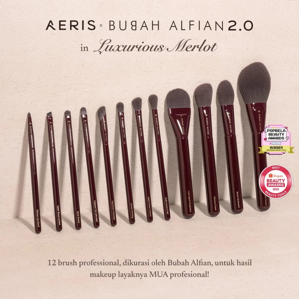 Aeris Beauté x Bubah Alfian 2.0 Merlot Brush Complete Set 