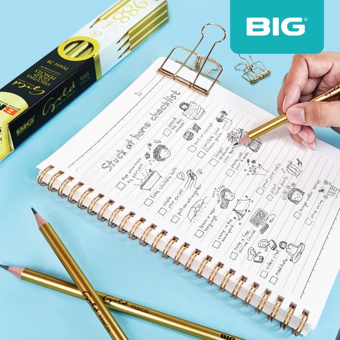 BIG Gold Pencil 2B 12 Pcs PS-988