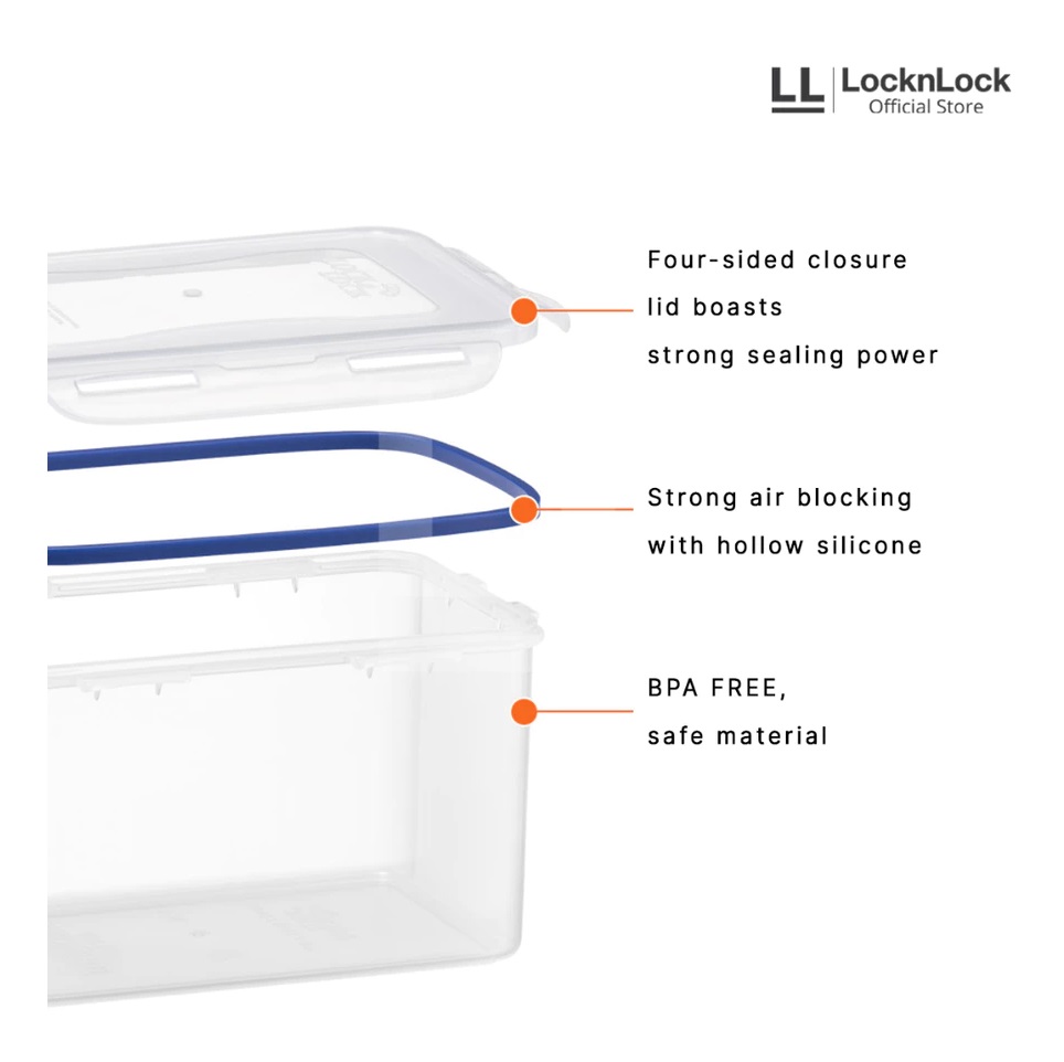 LOCK&LOCK INDONESIA LocknLock Classic Gift Set Special Rectangular 5Pcs  HPL815SG5