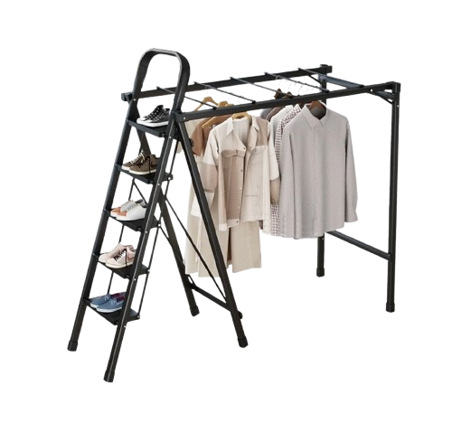 E-TIFE Tangga Besi Lipat 5 Steps + Rak