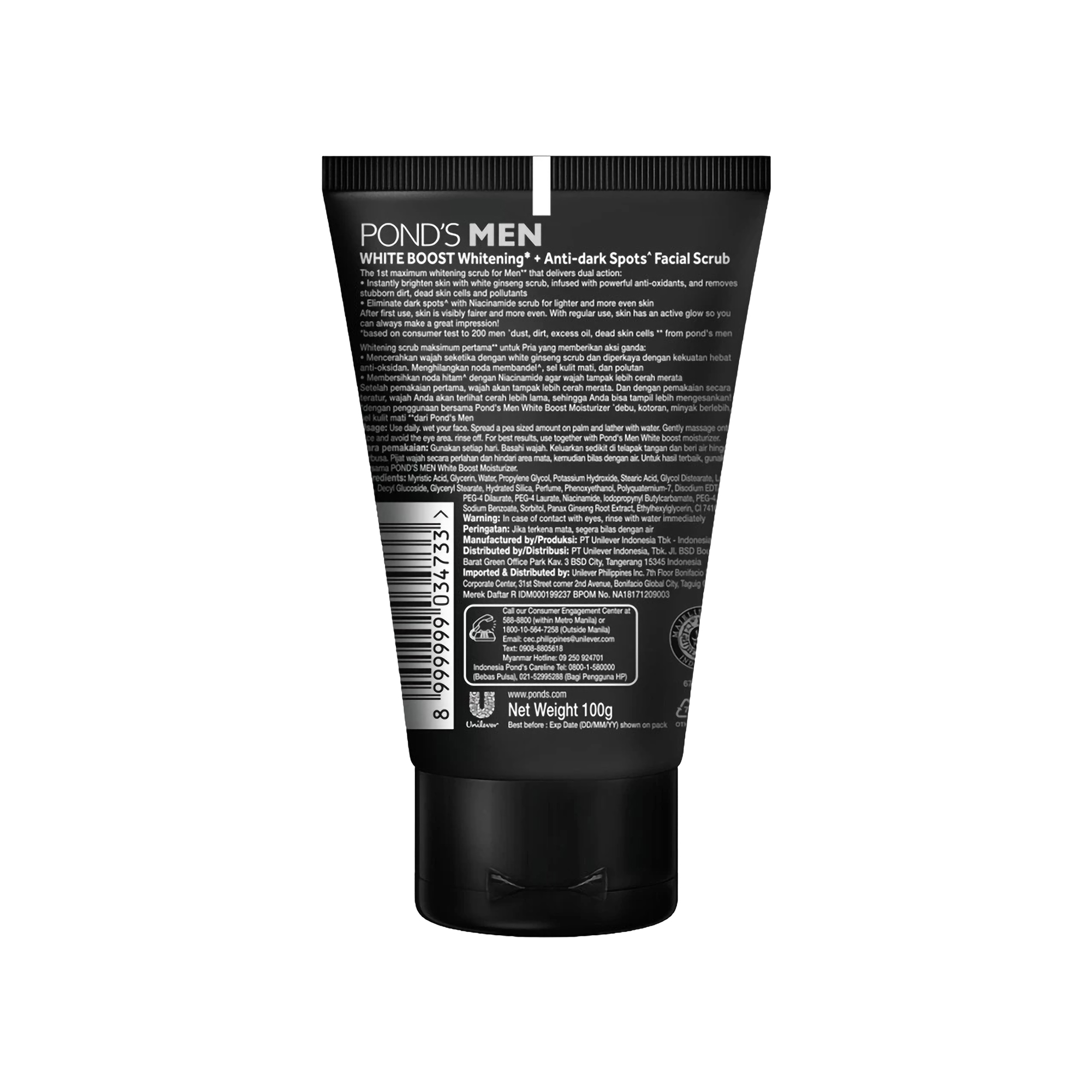 Unilever Indonesia Pond's Men Bright Boost Facial Scrub 