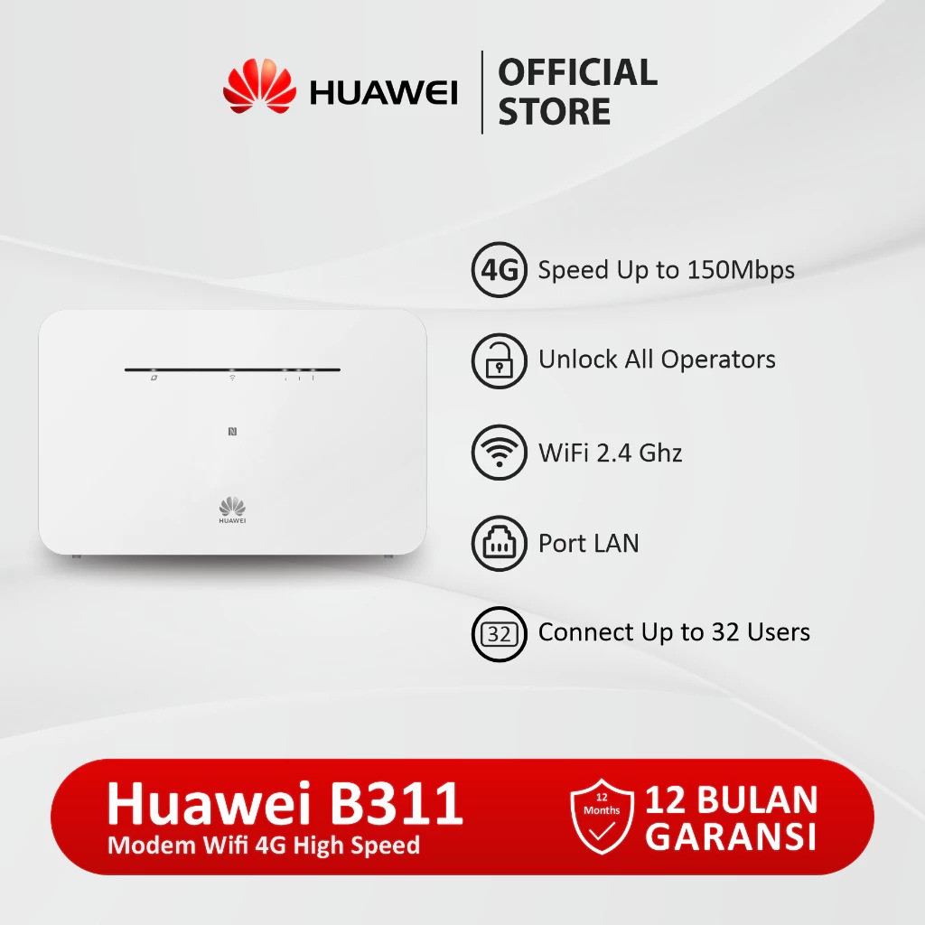 Huawei Technologies Huawei Wifi Modem 4G High Speed Data  B311