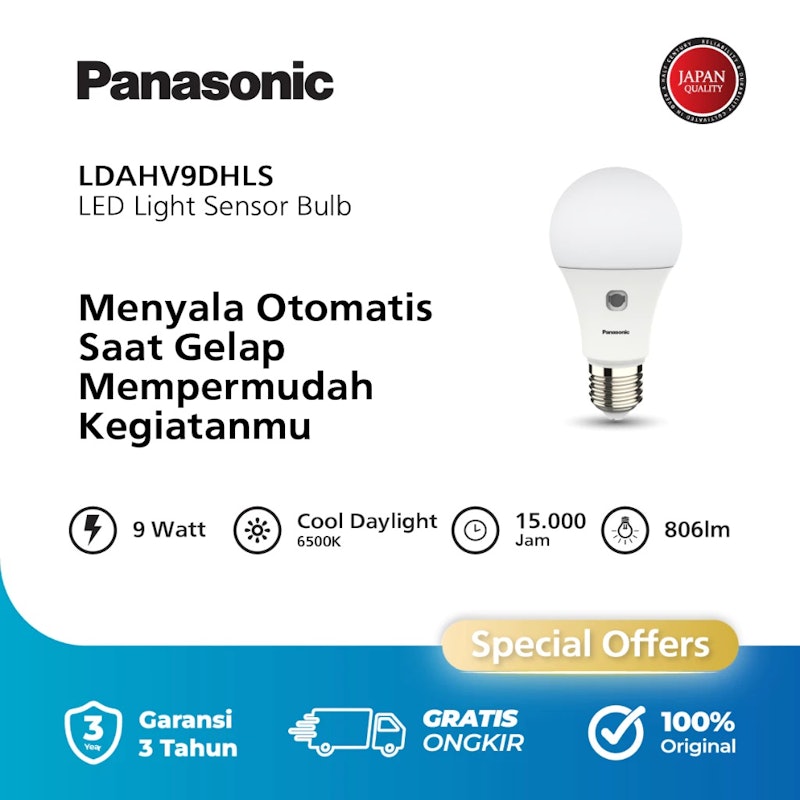LED Light Sensor Bulb 9 watt 3