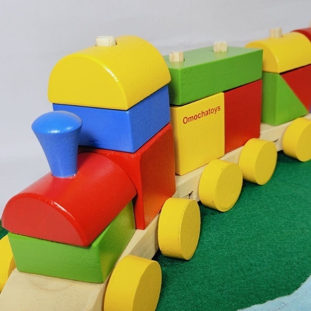 Omocha Toys  Kereta Warna BP Mainan Kayu Transportasi 