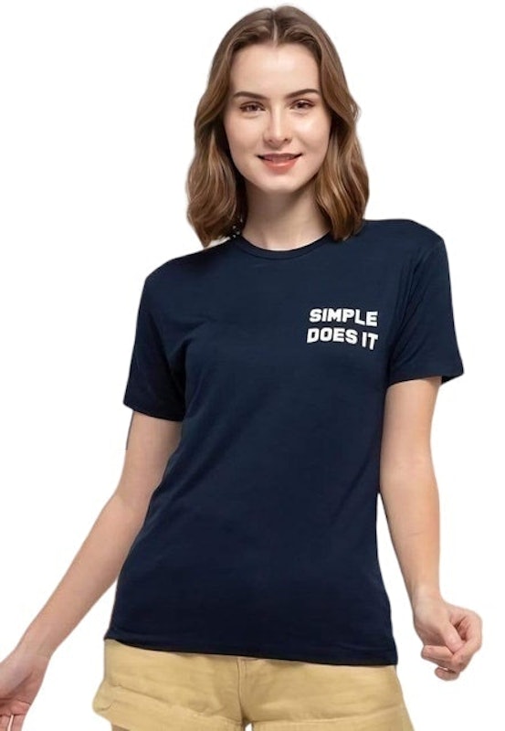 Simple Doest It Navy Kaos Casual Wanita 1