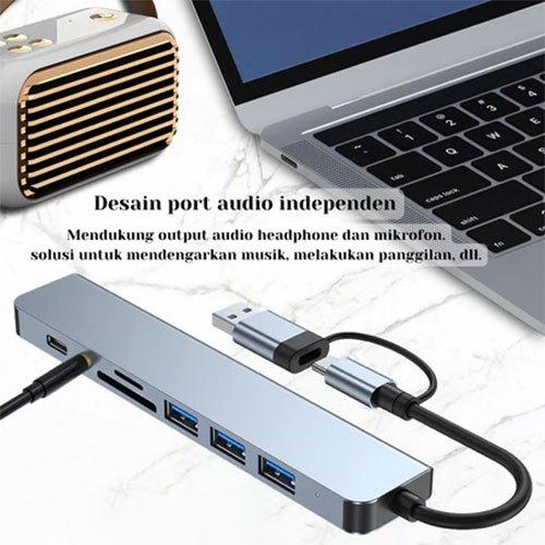  MeTiKo USB 8 In 1 Converter Type C Hub Adapter Multi USB