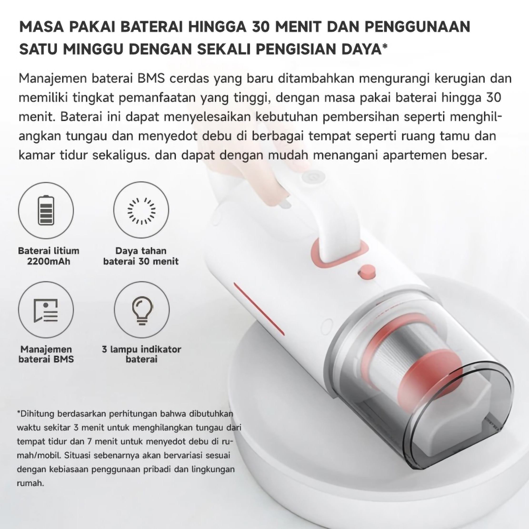 Guangdong Deerma Technology Deerma Cordless UV Mites Hand-held Vacuum Cleaner CM1900