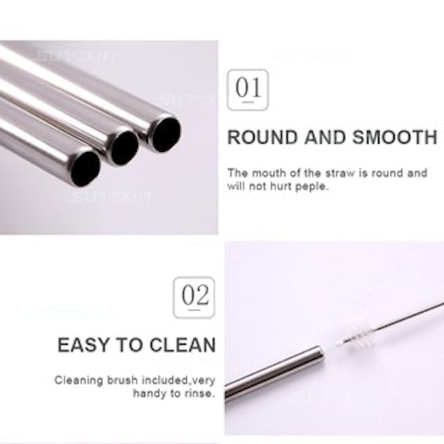 Sedotan Teleskopik Portable Bahan Stainless Steel
