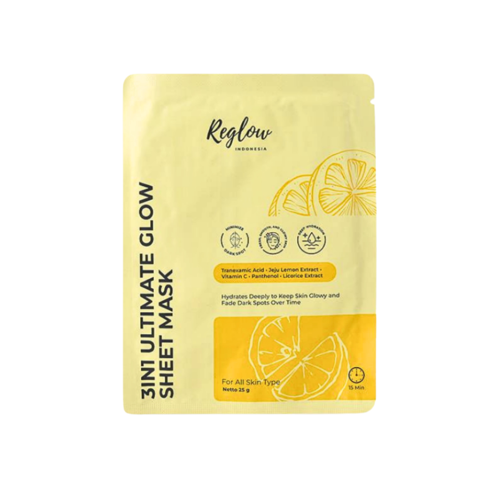 Reglow 3 In 1 Ultimate Glow Sheet Mask with Jeju Lemon