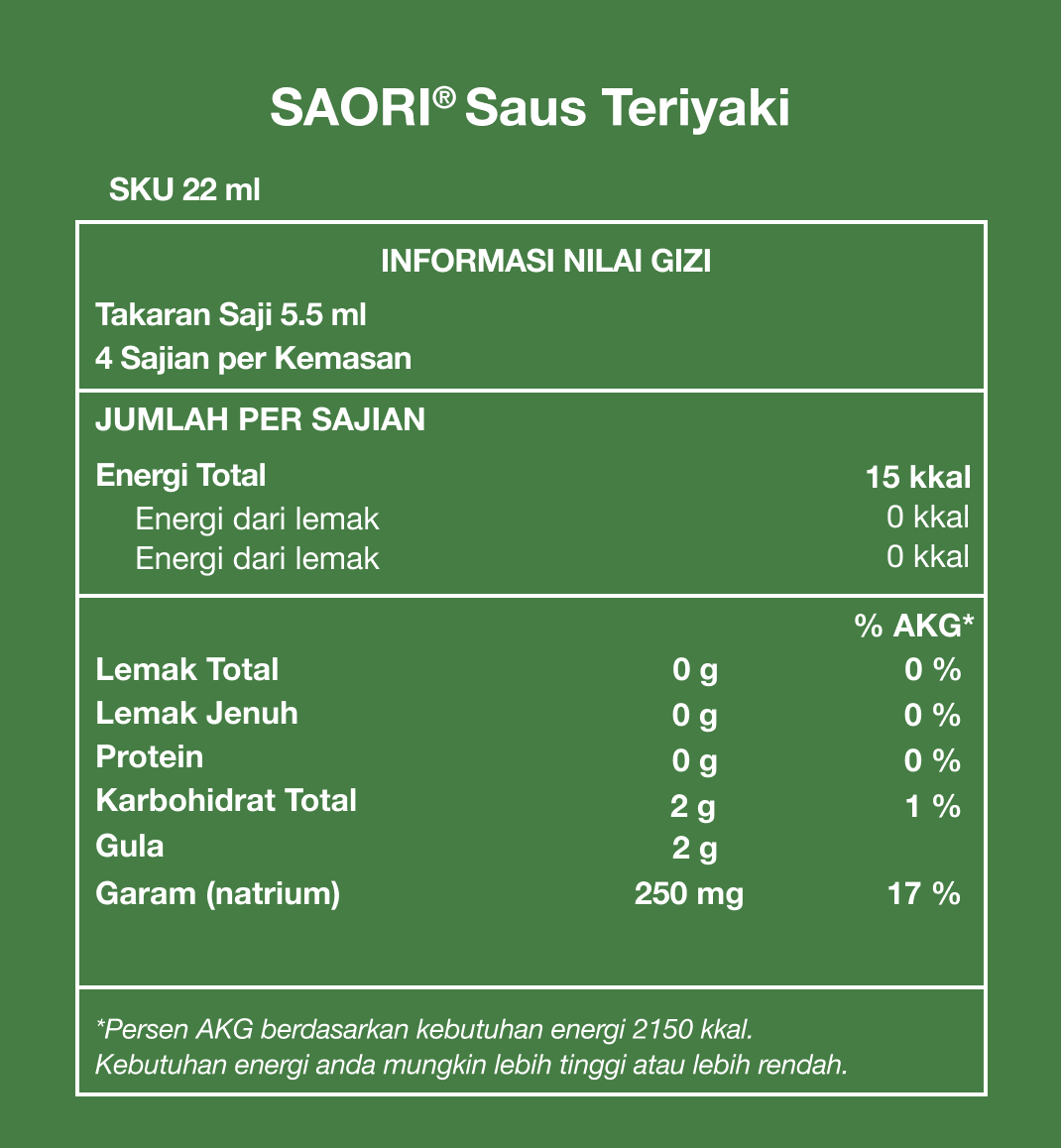 Ajinomoto Saori Saus Teriyaki